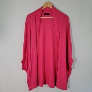 Escrava Women's Barbie Pink Cotton Blend Open Cardigan Sz M Dolman Sleeve